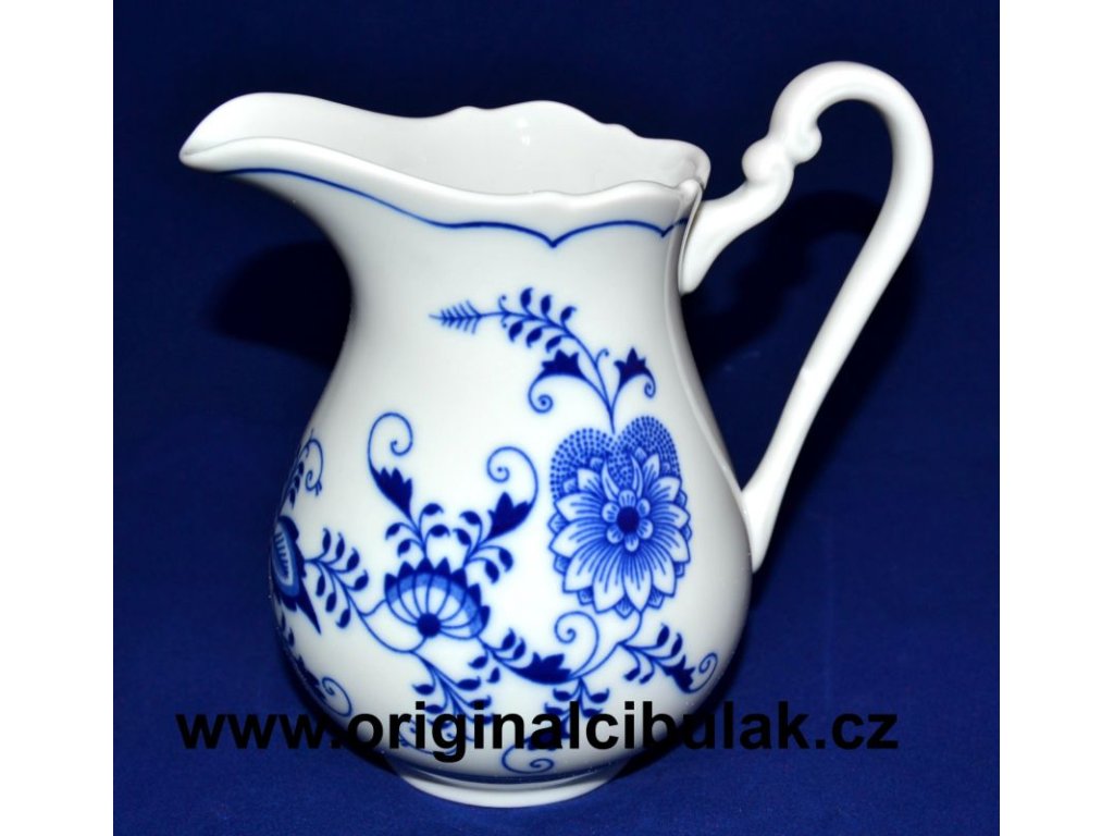 GRÜN  Zwiebelmuster Hohes Milchkännchen 0,25l  Original Bohemia Porzellan Dubi Karlsbader 