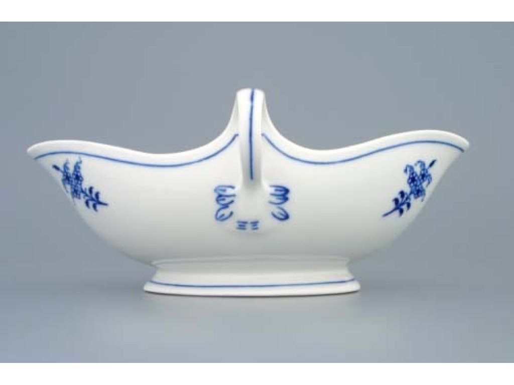 GREEN  Zwiebelmuster Oval sauce pan without base 0.55l Original Blue Onion Pattern Bohemia from Dubi 