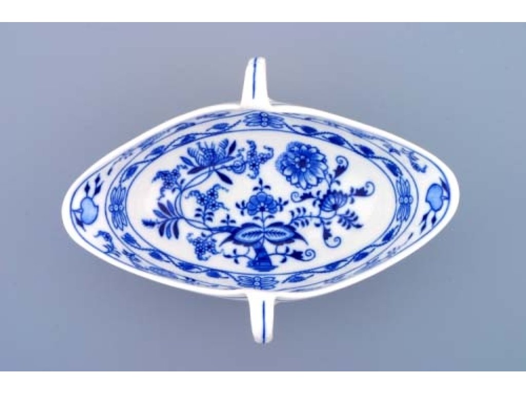GREEN  Zwiebelmuster Oval sauce pan without base 0.55l Original Blue Onion Pattern Bohemia from Dubi 