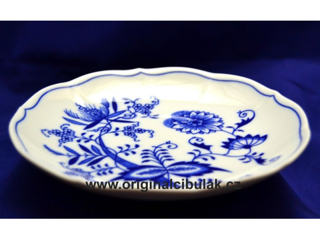 GRÜN  Zwiebelmuster Untertasse (Bouillon) 17,5cm  Original Bohemia Porzellan Dubi Karlsbader