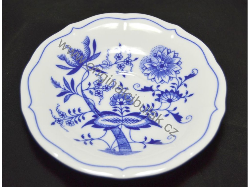 GRÜN  Zwiebelmuster Spiegeluntertasse ZC/1 15,5cm Original Bohemia Porzellan Dubi Karlsbader 