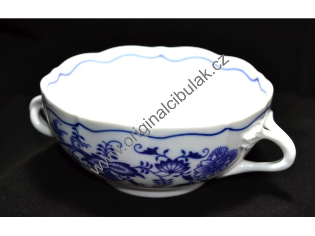 GREEN  Zwiebelmuster Soup cup (bouil.) 0.30l Original Blue Onion Pattern Bohemia from Dubi 