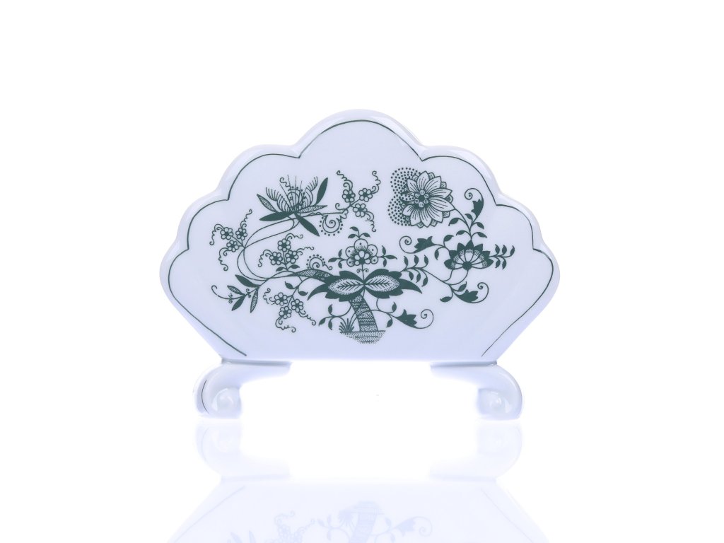 ZELENÝ Cibulák Stojanček na obrúsky 10cm Originálny Český Porcelán Dubí