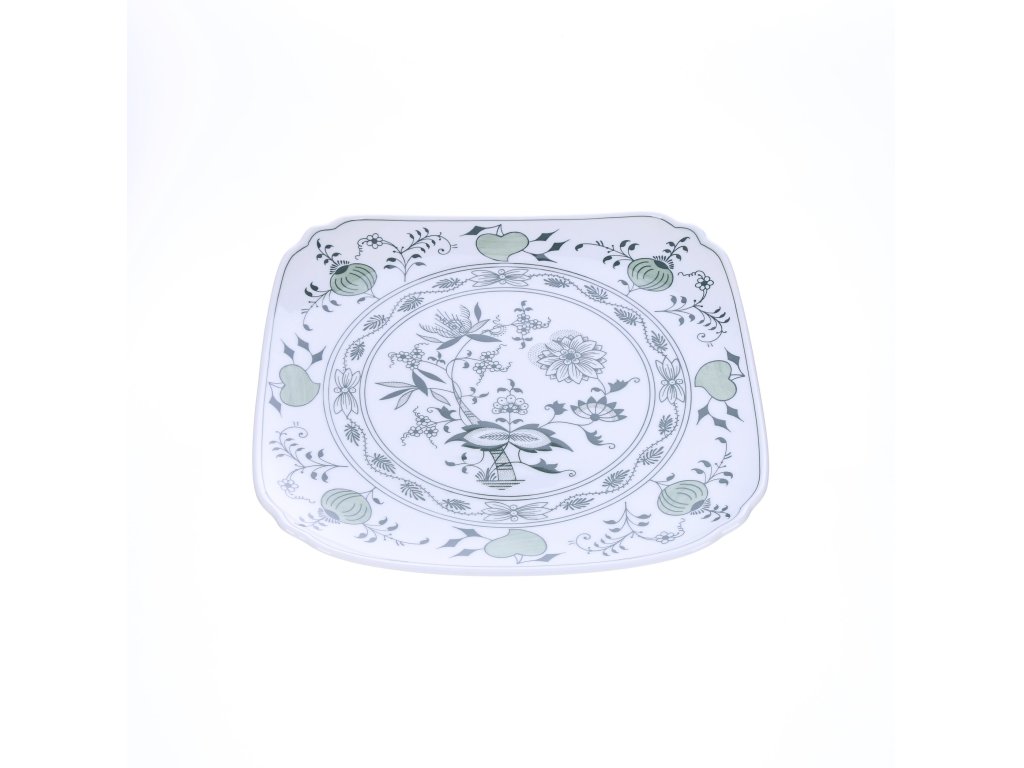 GREEN  Zwiebelmuster Square plate 29cm Original Blue Onion Pattern Bohemia from Dubi