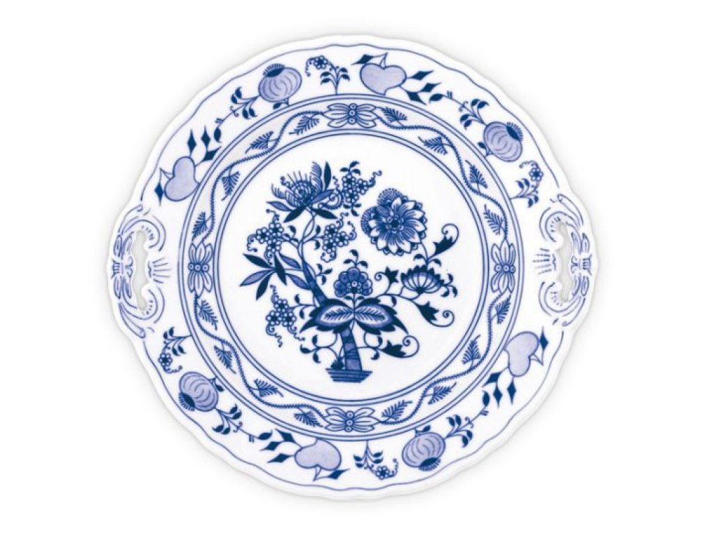 ZELENÝ Cibulák Tanier koláčový 28cm Originálny Český Porcelán Dubí