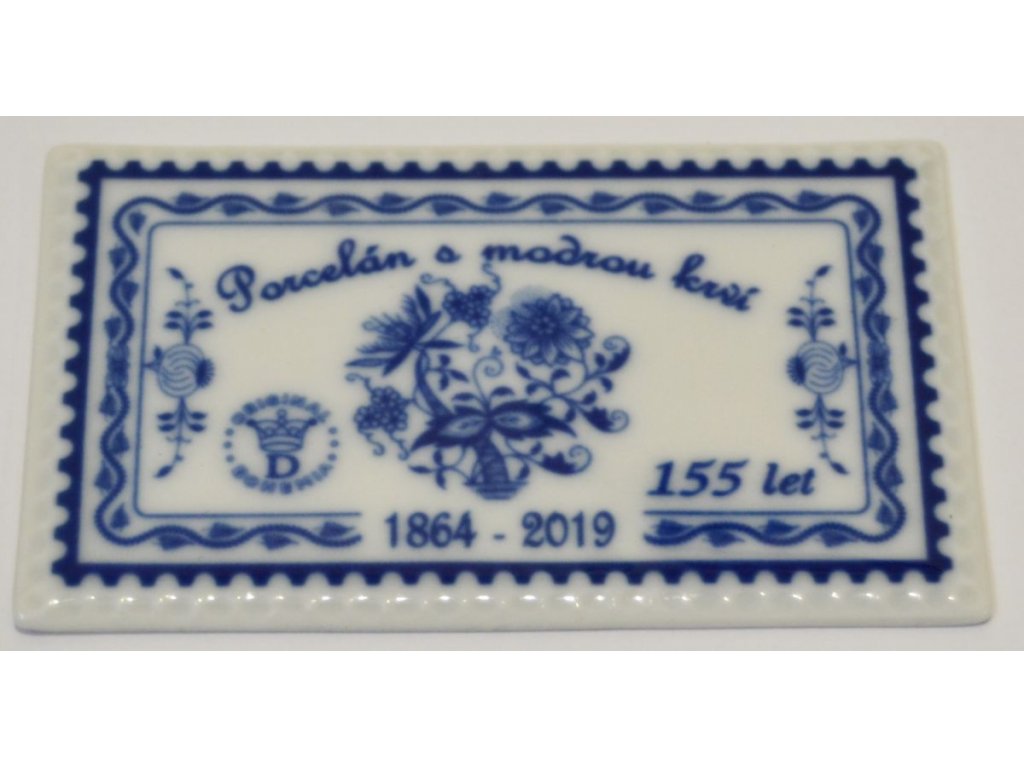 postage stamp onion Dubí 155 years onion porcelain
