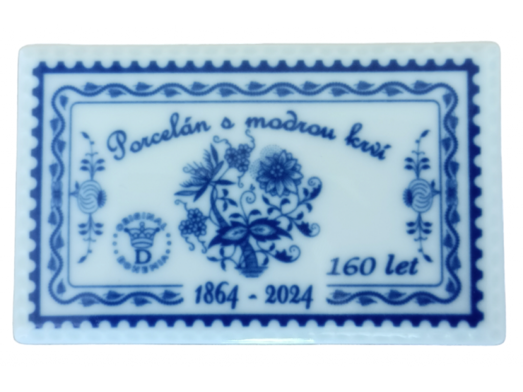 Zwiebelmuster postage stamp 160 years blue onion patern Bohemia Dubi