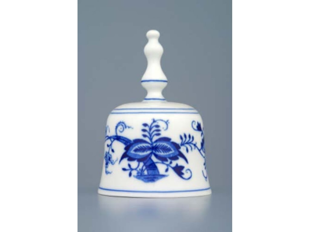 Zwiebelmuster Bell 11cm, Original Bohemia Porcelain from Dubi