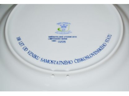 100. výročie vzniku Československej republiky nástenný tanier Český porcelán Dubí cibulák