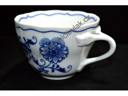 Akce-50%, Cibulák Cup and saucer C+C, 0,25 l, original Dubí onion porcelain, onion pattern, cup 2nd quality, saucer 1st quality