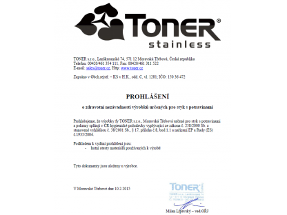 TONER certificate