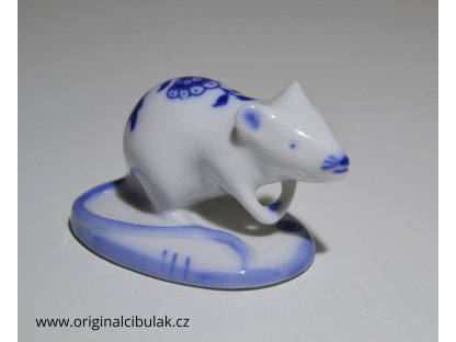 Cibulák Biela myška 7 cm originálny cibulákový porcelán Dubí Royal Dux