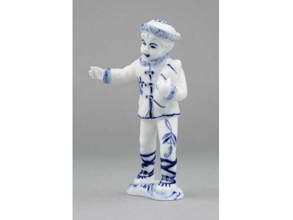 Cibulák figúrka chlapec 10,8 cm cibulový porcelán, originálny cibulák Dubí, 2. akosť