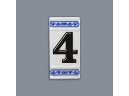 Zwiebelmuster  House Number, Original Bohemia Porcelain from Dubi