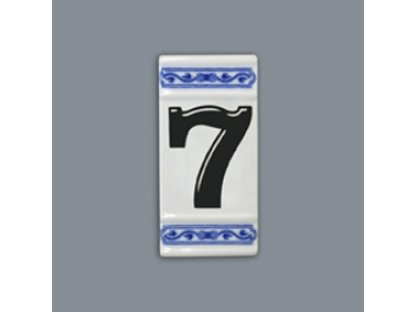 Cibulák číslo na dům, 11 cm originální cibulákový porcelán Dubí, cibulový vzor,