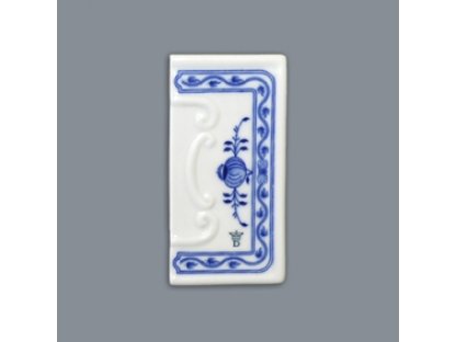 Cibulák číslo na dům rámeček reliéfní se spodní značkou 11 cm originální cibulákový porcelán Dubí, cibulový vzor,