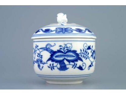 Zwiebelmuster Sugar Container without Handles + Lid, Original Bohemia Porcelain from Dubi