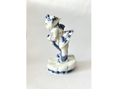 Cibulák Dievčatko na lyžiach 16 cm originálny český porcelán Dubí