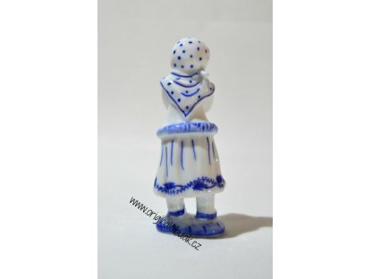 Zwiebelmuster Girl with Small Bird, Original Bohemia Porcelain from Dubi