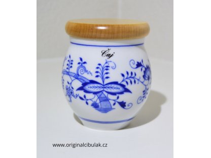 Cibulák box Baňák with wooden cap Tea original Czech porcelain Dubí 2.jakost