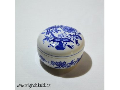 Cibulák dóza kulatá 7 cm originální cibulákový porcelán Dubí, cibulový vzor,