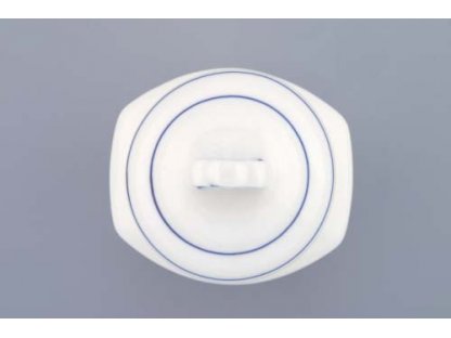 Cibulák dóza na poživatiny s víčkem a nápisem Mouka hladká český porcelán Dubí