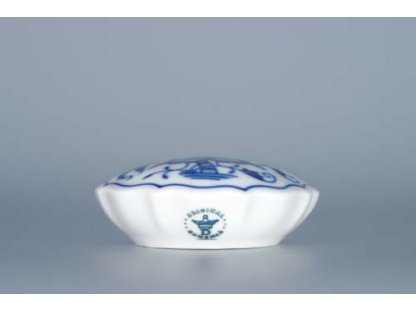 Cibulák dóza na sladidlo kulatá 7 cm originální cibulákový porcelán Dubí, cibulový vzor,