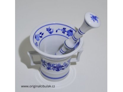 Zwiebelmuster Montar with Pestle 10cm, Original Bohemia Porcelain from Dubi