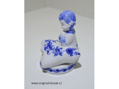 Zwiebelmuster Kleines Mädchen in einer Bettdecke 12 cm original tschechisches Porzellan Dubí Royal DUX