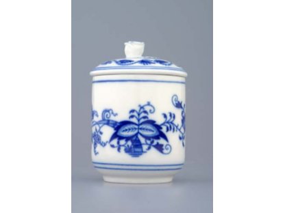 Zwiebelmuster Mustard Container with Cover, Original Bohemia Porcelain from Dubi
