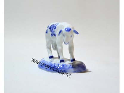 Cibulák jahňa s hlavou dole 6 cm cibulový porcelán, originálny cibulák Dubí