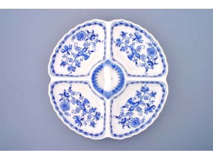 Cibulák kabaret 4-dílný, originální cibulákový porcelán Dubí, cibulový vzor,