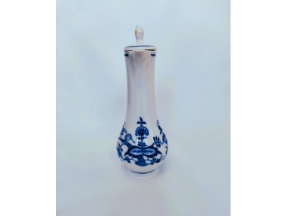 Cibulák karafka s víčkem s nápisem dle specifikace 0,14 l originální cibulákový porcelán Dubí, cibulový vzor
