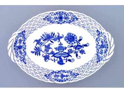 Zwiebelmuster Durchbrochener Korb 18,5cm Original Bohemia Porzellan Dubi Karlsbader 