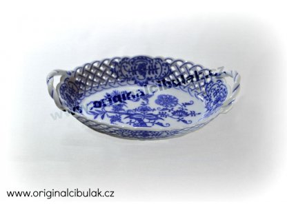 Zwiebelmuster Baket Perforated 18.5cm, Original Bohemia Porcelain from Dubi