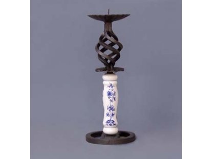 Cibulák Krbový svícen vysoký 29 cm originální cibulákový porcelán Dubí, cibulový vzor