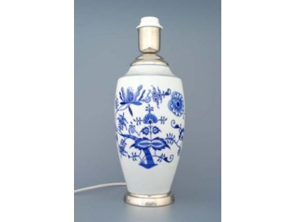 Cibulák Lampový podstavec váza 1211 s monturou 27 cm originální cibulákový porcelán Dubí , cibulový vzor,