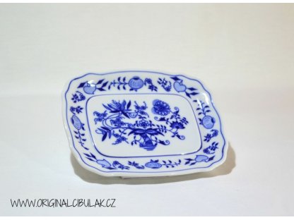Cibulák máslenka hranatá malá komplet 17 x 13 cm originální cibulákový porcelán Dubí, cibulový vzor,