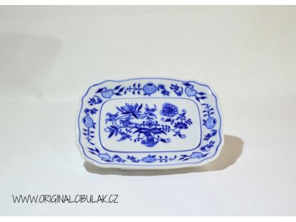 Cibulák Máslenka hranatá malá spodek 17 cm originální cibulákový porcelán Dubí, cibulový vzor,