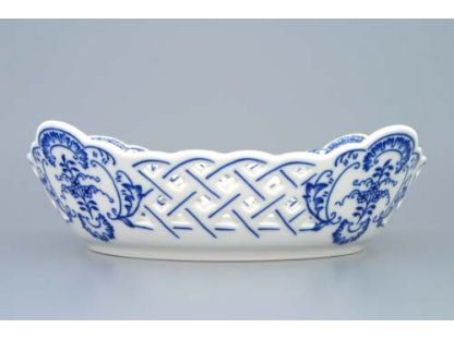 Cibulák Mísa čtyřhranná prolamovaná 21 cm originální cibulákový porcelán Dubí, cibulový vzor,