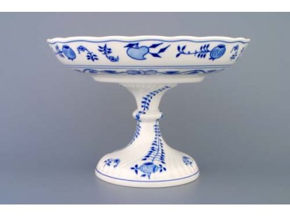 Cibulák Mísa kompotová oboustranná na ozdobné noze vysoké 26 cm originální cibulákový porcelán Dubí, cibulový vzor,