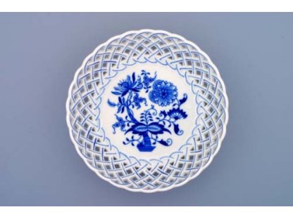 Zwiebelmuster Round Dish Perforated 18cm, Original Bohemia Porcelain from Dubi