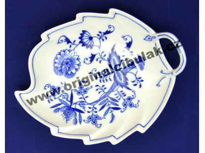 Cibulák mísa list 22 cm originální cibulákový porcelán Dubí, cibulový vzor,
