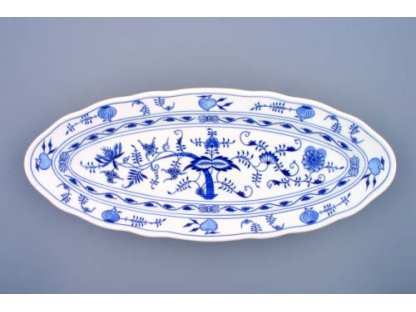 Zwiebelmuster Oval Bowl for Fish 57cm, Original Bohemia Porcelain from Dubi
