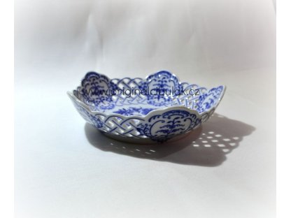 Cibulák mísa pětihranná prolamovaná 19 cm originální cibulákový porcelán Dubí, cibulový vzor,