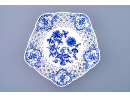 Cibulák misa päťhranná prelamovaná 24 cm cibulový porcelán, originálny cibulák Dubí