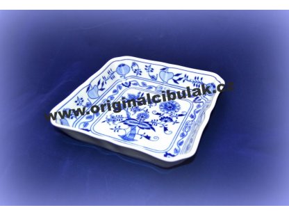 Zwiebelmuster Salad Dish Square 21cm, Original Bohemia Porcelain from Dubi