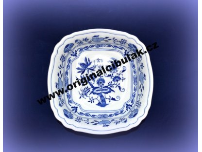 Cibulák mísa salátová čtyřhranná italská 21 cm originální cibulákový porcelán Dubí, cibulový vzor, 2.jakost