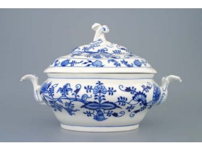 Zwiebelmuster Vegetable Tureen oval 1.5L, Original Bohemia Porcelain from Dubi