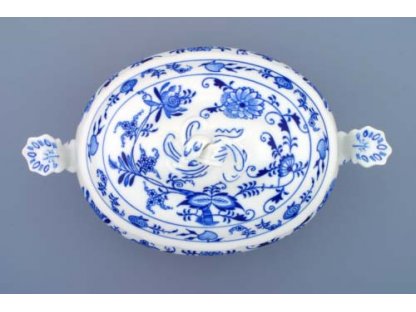 Zwiebelmuster Vegetable Tureen oval 1.5L, Original Bohemia Porcelain from Dubi